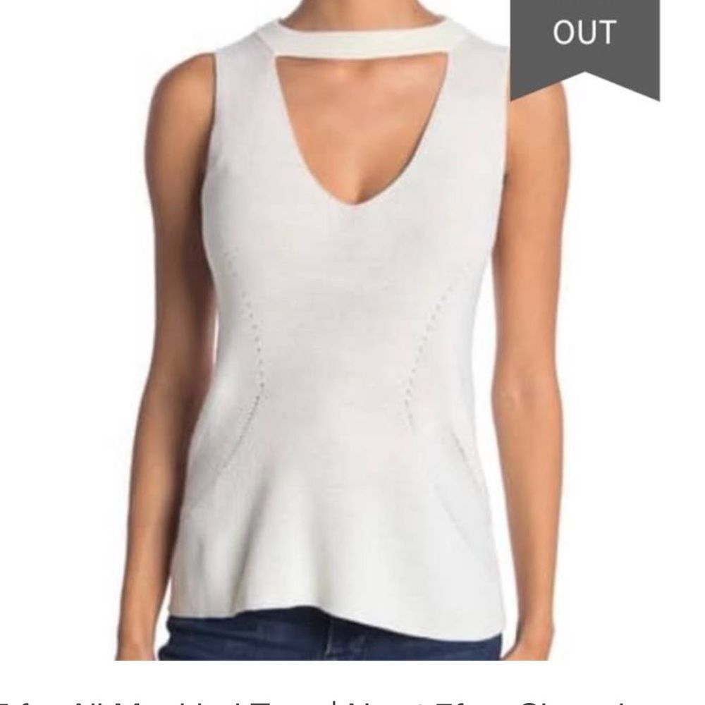 NWT 7FAM cream sweater tank